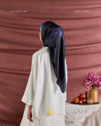 YES DEFECT ( Square ) Celeste In Mixed Silk Matte Satin ( Artsy )