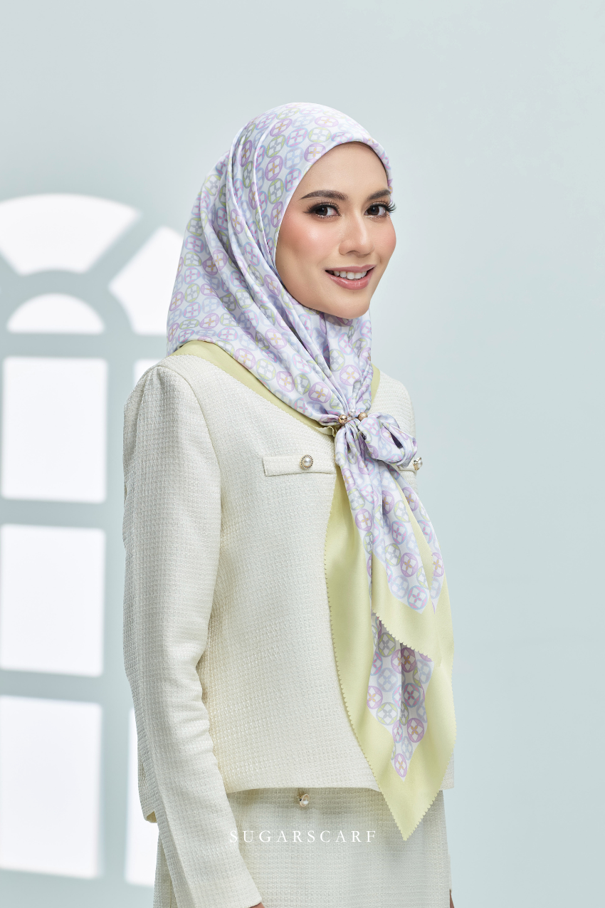 YES DEFECT - ( Square ) AS-IS Girl Boss Mixed Satin Silk Scarf ( Learning )