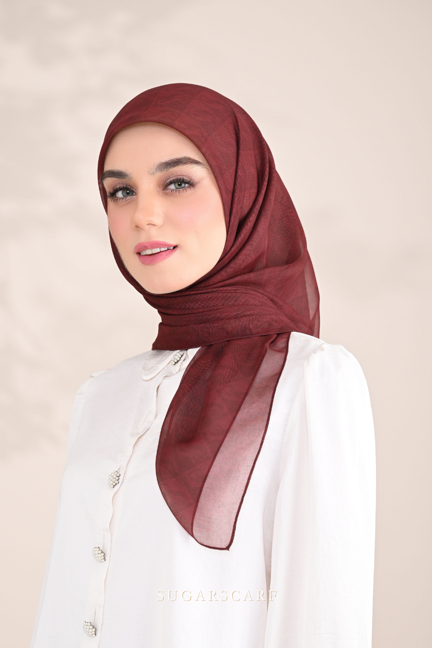 YES ( Square ) SSMonogramJP Voile in ( Classy Brown )
