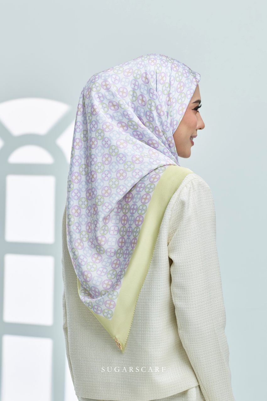 YES DEFECT - ( Square ) AS-IS Girl Boss Mixed Satin Silk Scarf ( Learning )