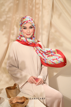 ( Square ) Classy Simpulan Mixed Satin Silk Scarf ( PELITA )