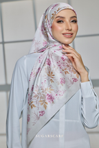 YES DEFECT ( Square ) Celeste Matte Satin Silk Scarf ( FORGIVENESS )