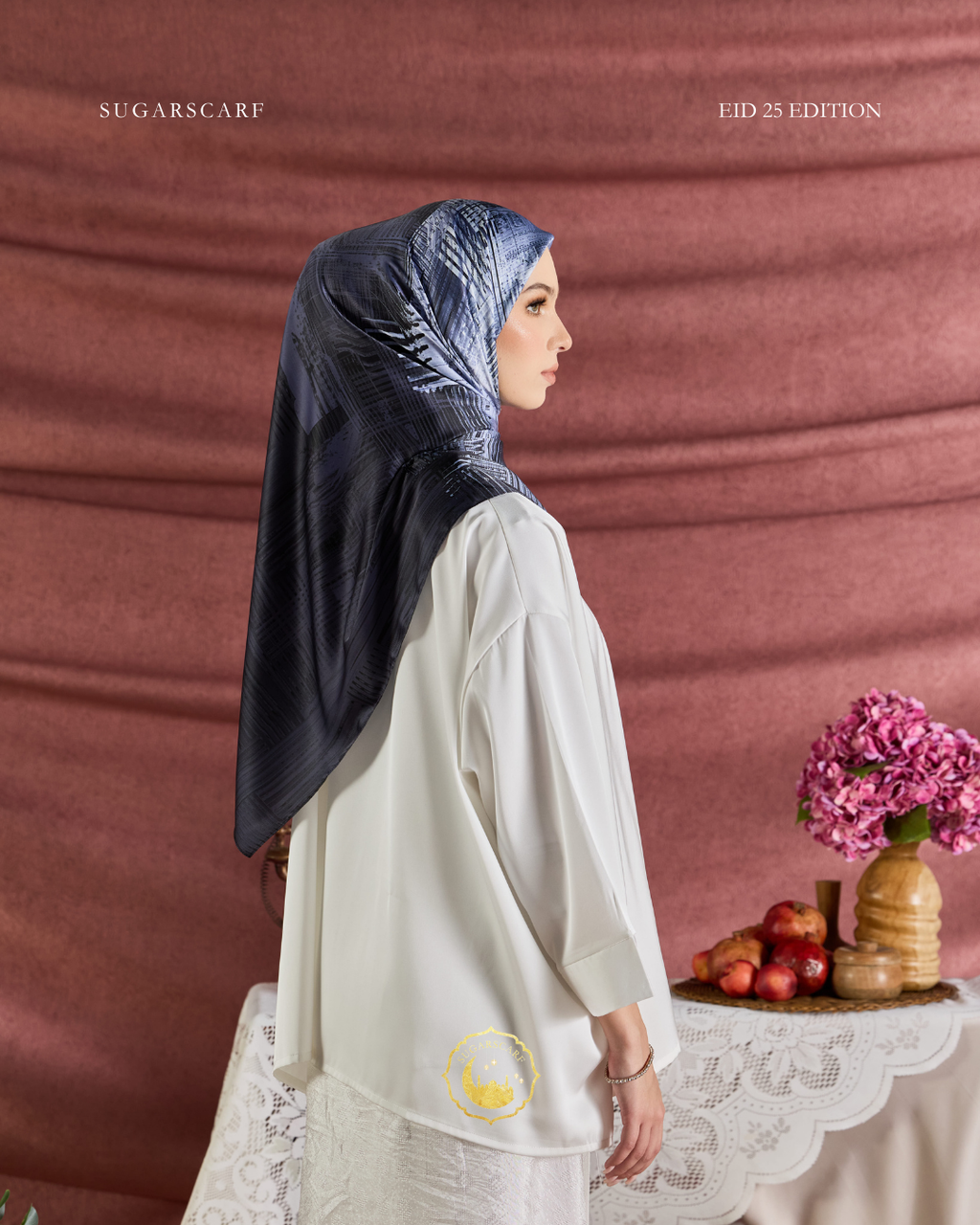 YES DEFECT ( Square ) Celeste In Mixed Silk Matte Satin ( Artsy )