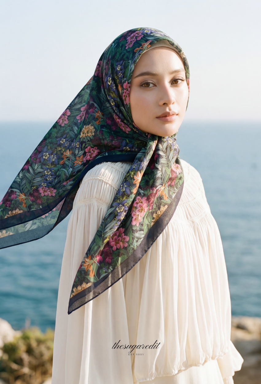 TSE BloomInvitation Japanese Cotton Voile Square - Kayra