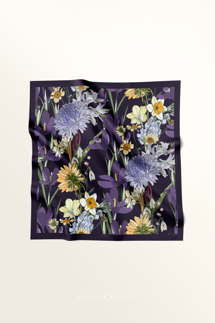 YES ( Square ) Blooming Matte Satin Silk Square ( MOTIVATED )