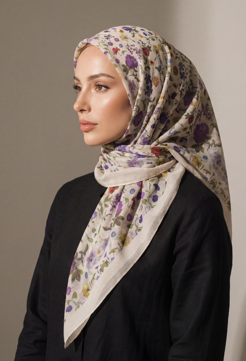 TSE BloomInvitation Japanese Cotton Voile Square - ⁠Notting Hill