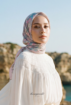 TSE BloomInvitation Japanese Cotton Voile Square In RoseyCharm