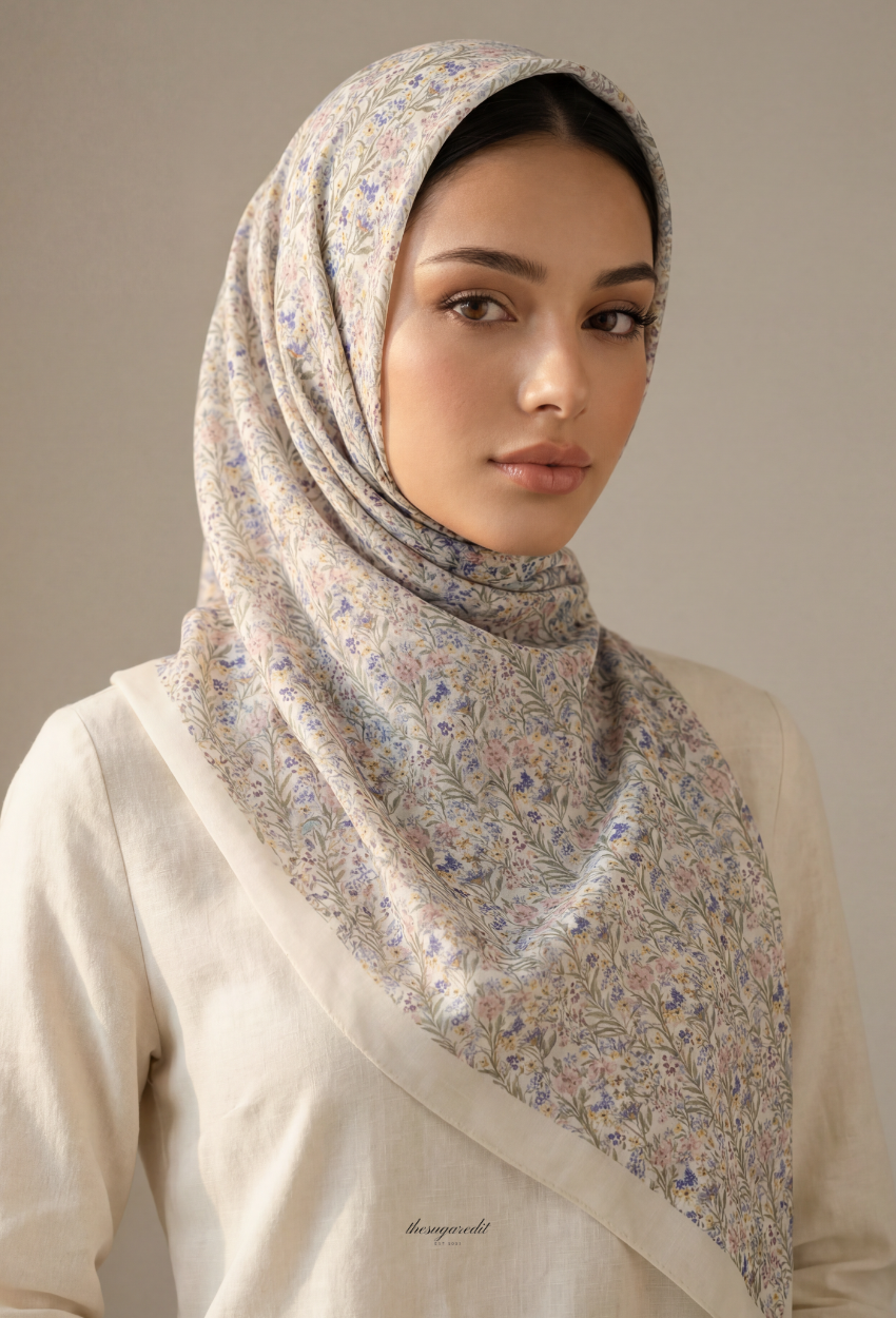 TSE Bloom JapaneseOsaka 47Inch Cotton Voile Square - Tifany