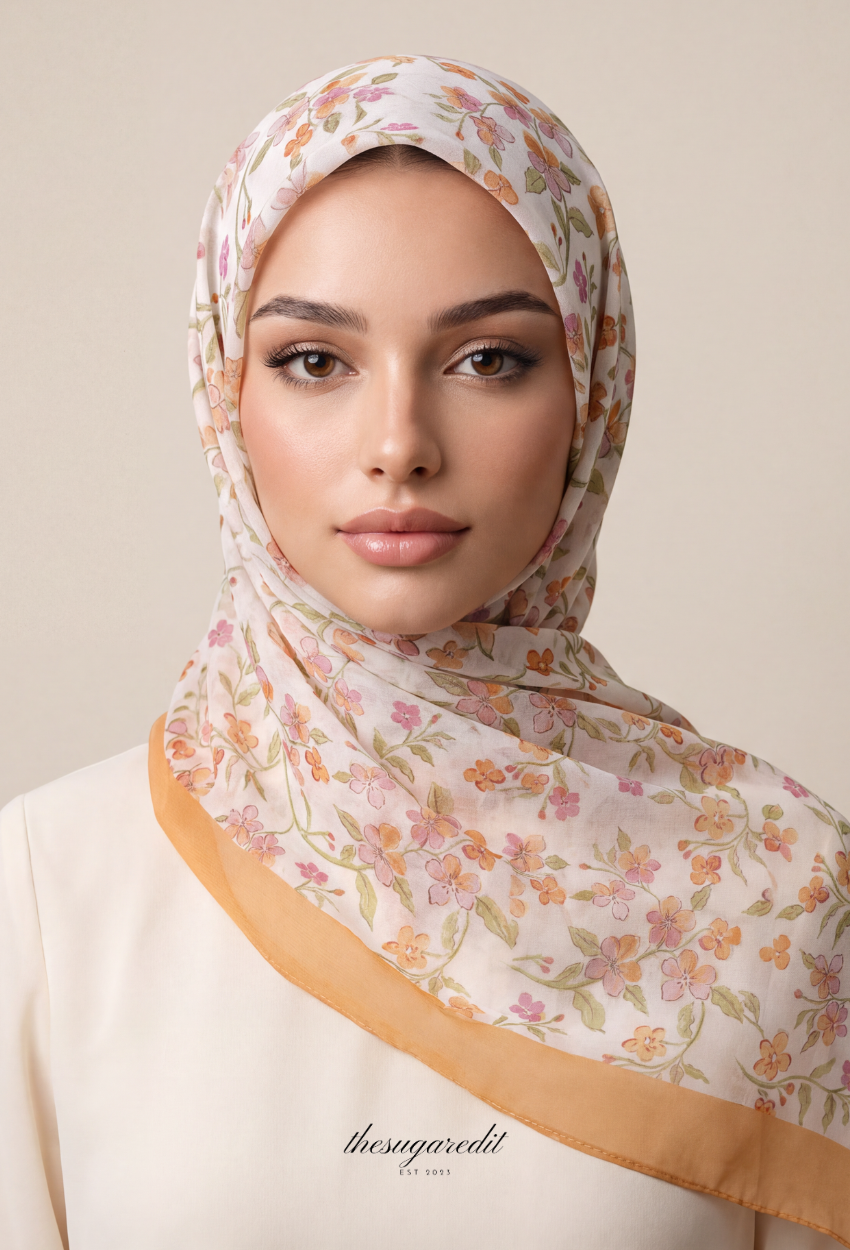 TSE BloomInvitation Japanese Cotton Voile Square - Aswan