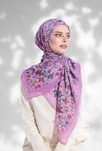 YES  Defect  ( Japanese Voile Square Scarf 46inch ) Enchanted Garden ( TWILIGHT )