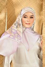 ( Square ) Seri Raya Riang Mixed Satin Silk Scarf (Pancake)