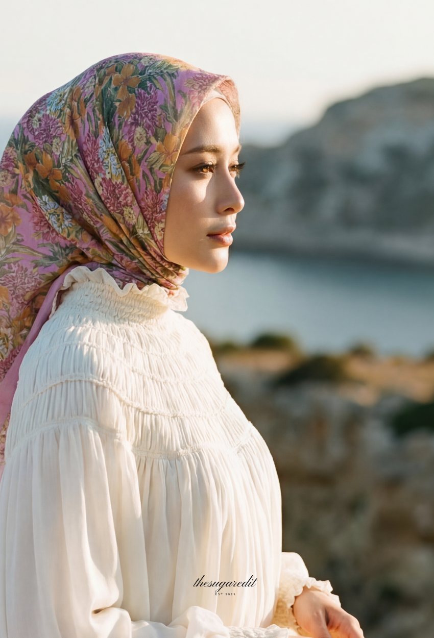 TSE Grace Collection Japanese Voile Square In PinkAffair