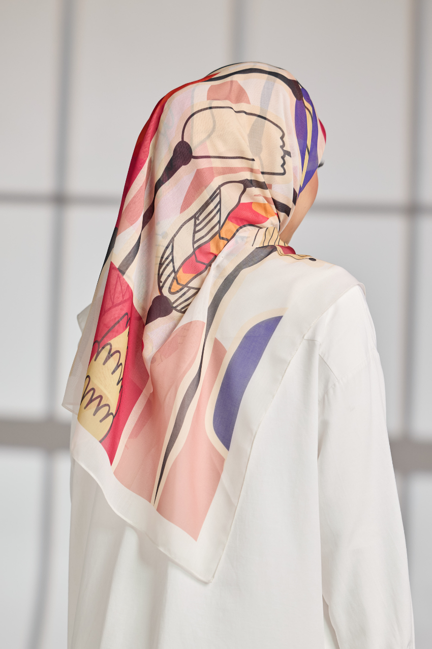 YES DEFECT - TSE Paris Cotton Voile Square Scarf Lyon