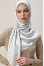 Eid Elegance 2026 Scarves Mixed Satin Square in LadyInSilver