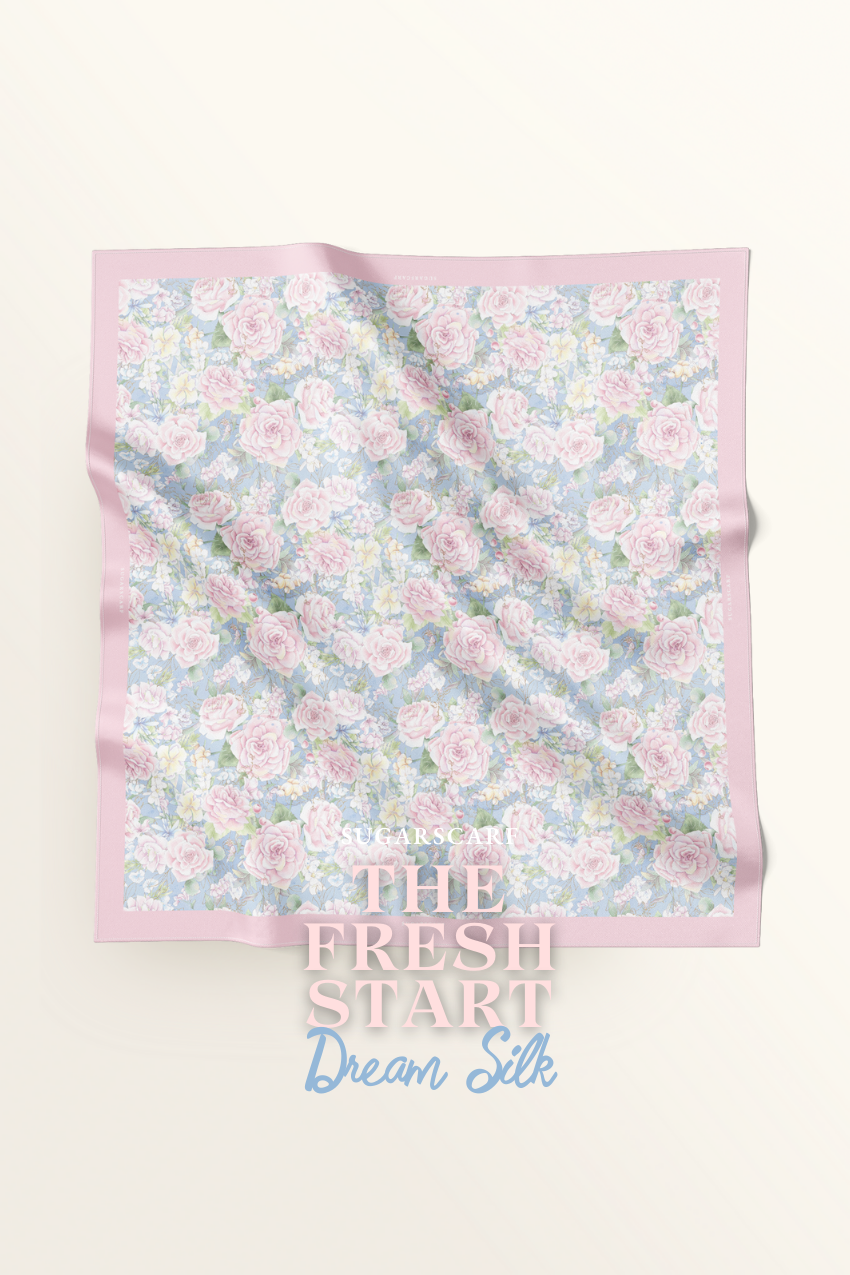 ( Square ) The Fresh Start Matte Satin Silk Scarf ( Dream Silk )