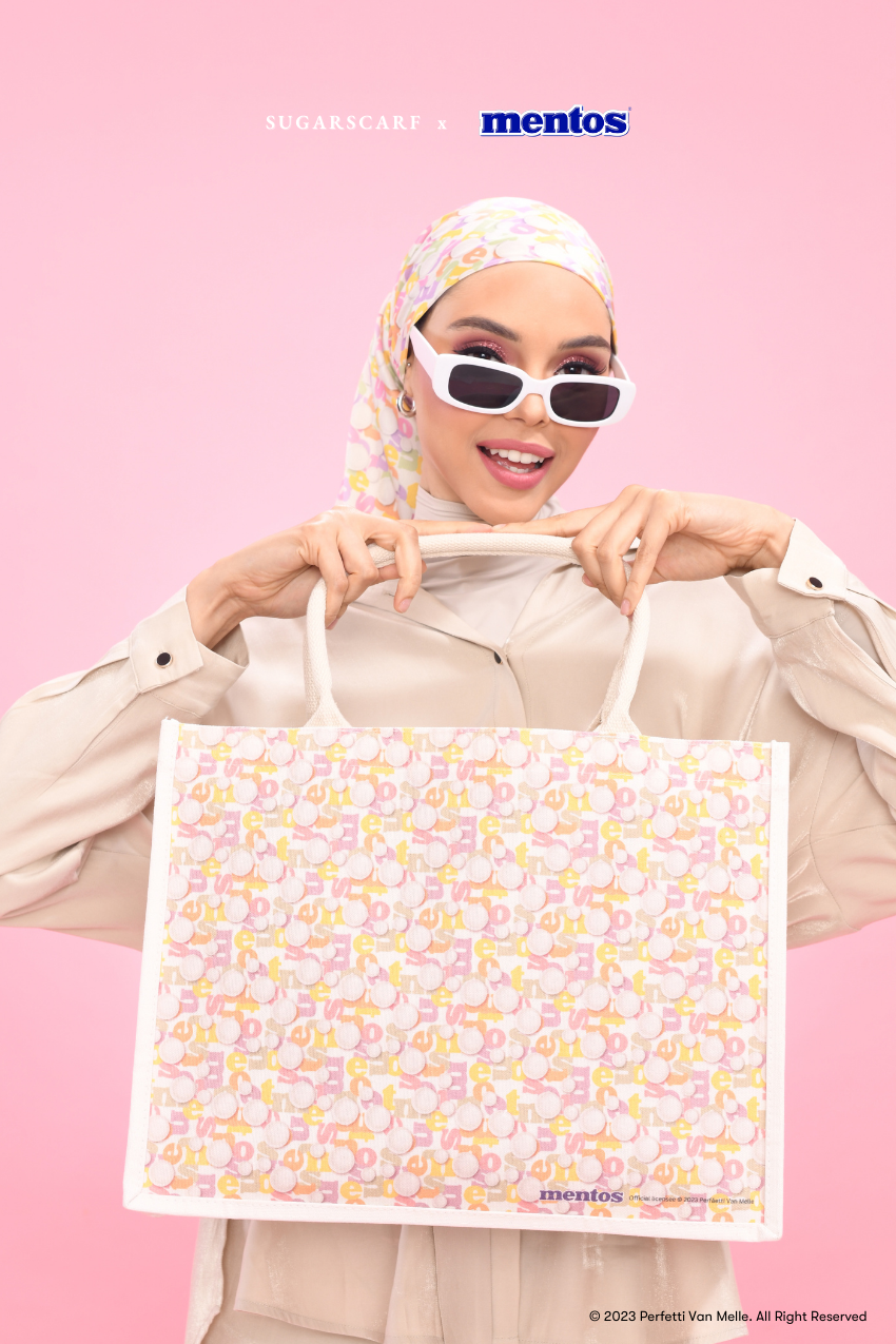 Sugarscarf X Mentos Canvas Cotton 100% ToteBag in Fruity