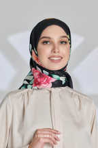 YES DEFECT - ( Square ) Garden of Hurrem Bloom Mixed Silk Satin Scarf ( ELMARA )