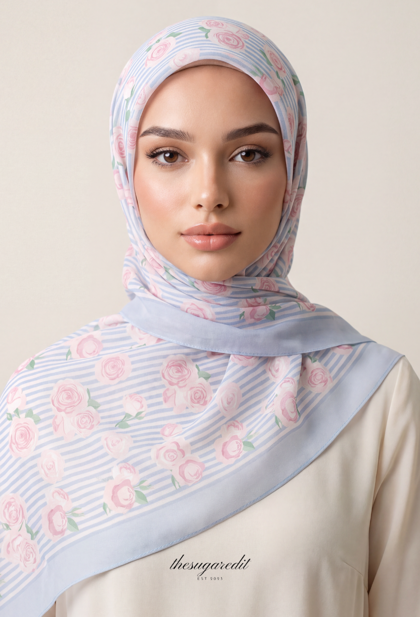 TSE BloomInvitation Japanese Cotton Voile Square - AbuDhabi