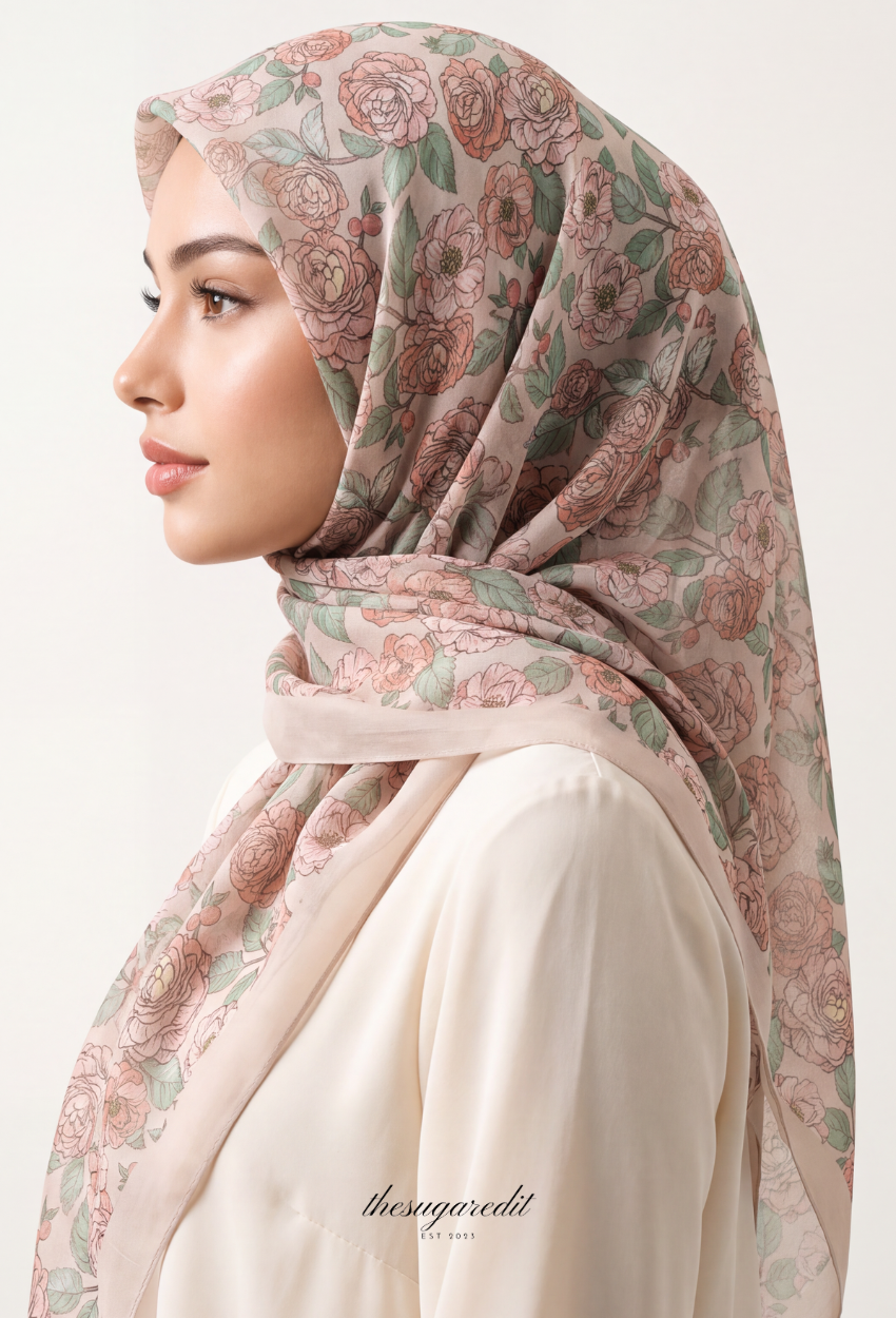 TSE BloomInvitation Japanese Cotton Voile Square - Cameron