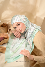 ( Square ) Classy Harmoni Mixed Satin Silk Scarf ( BOND )