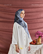 YES DEFECT ( Square ) Celeste In Mixed Silk Matte Satin ( Artsy )