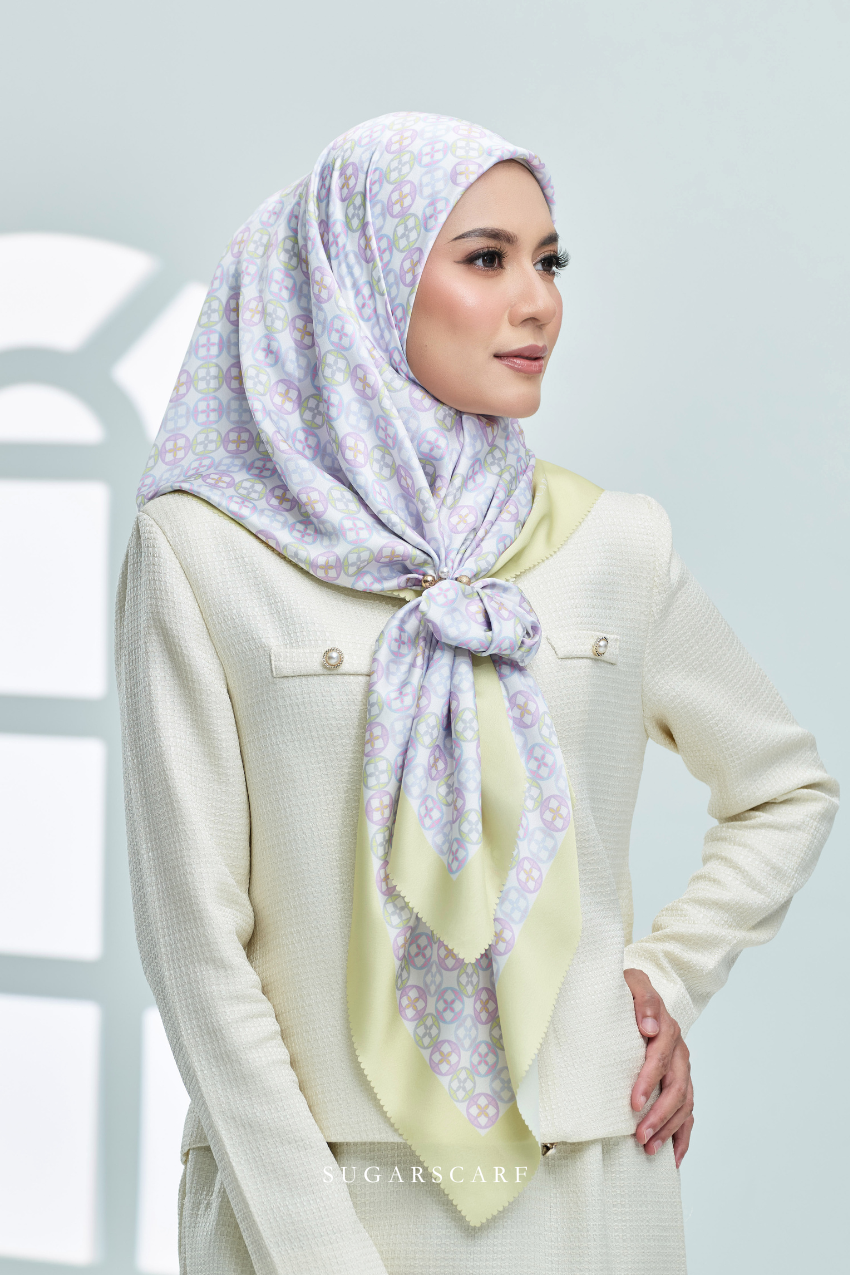 YES DEFECT - ( Square ) AS-IS Girl Boss Mixed Satin Silk Scarf ( Learning )