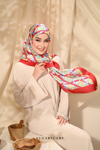 ( Square ) Classy Simpulan Mixed Satin Silk Scarf ( PELITA )