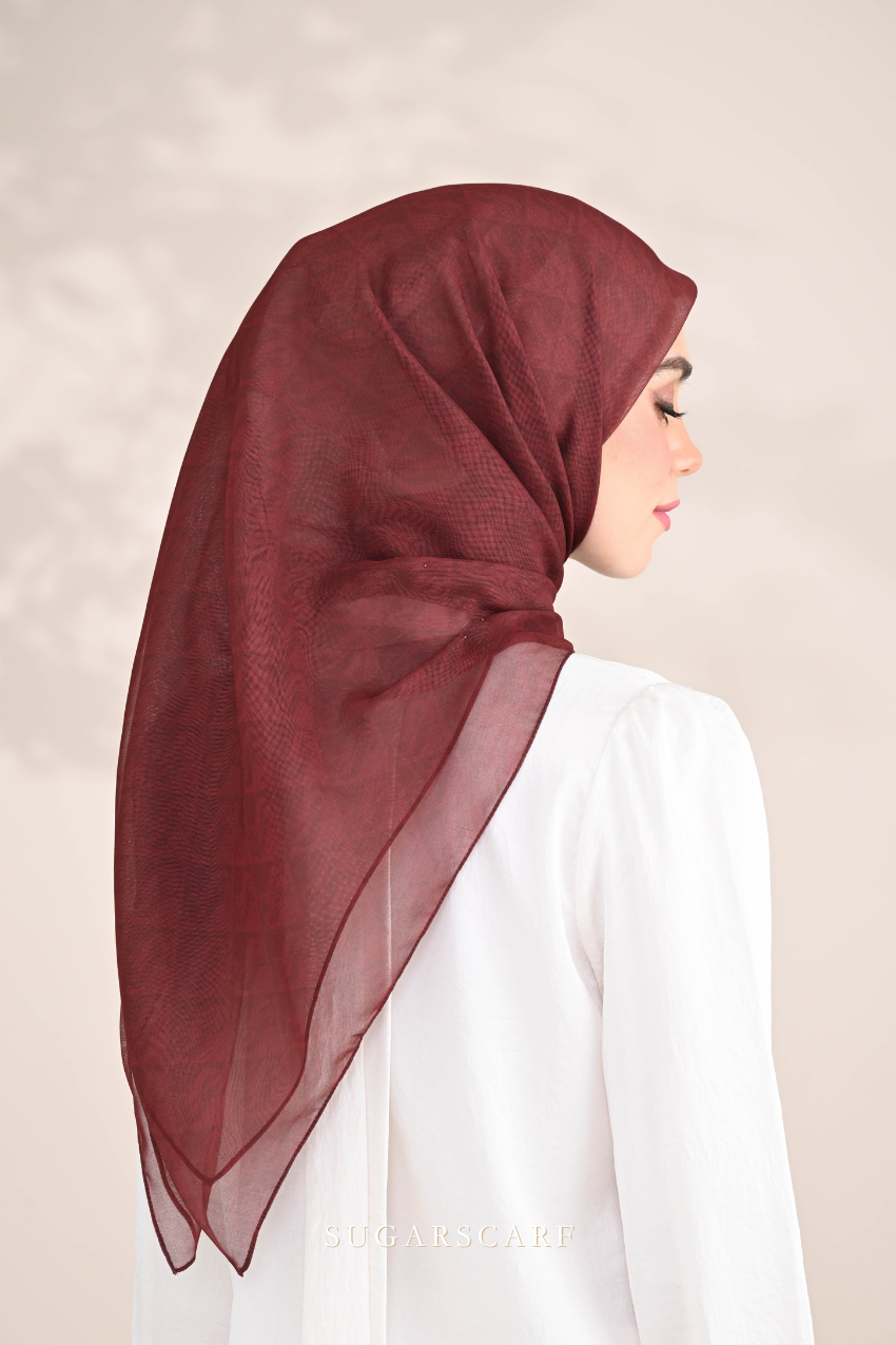 YES ( Square ) SSMonogramJP Voile in ( Classy Brown )