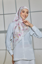 YES DEFECT ( Square ) Celeste Matte Satin Silk Scarf ( FORGIVENESS )