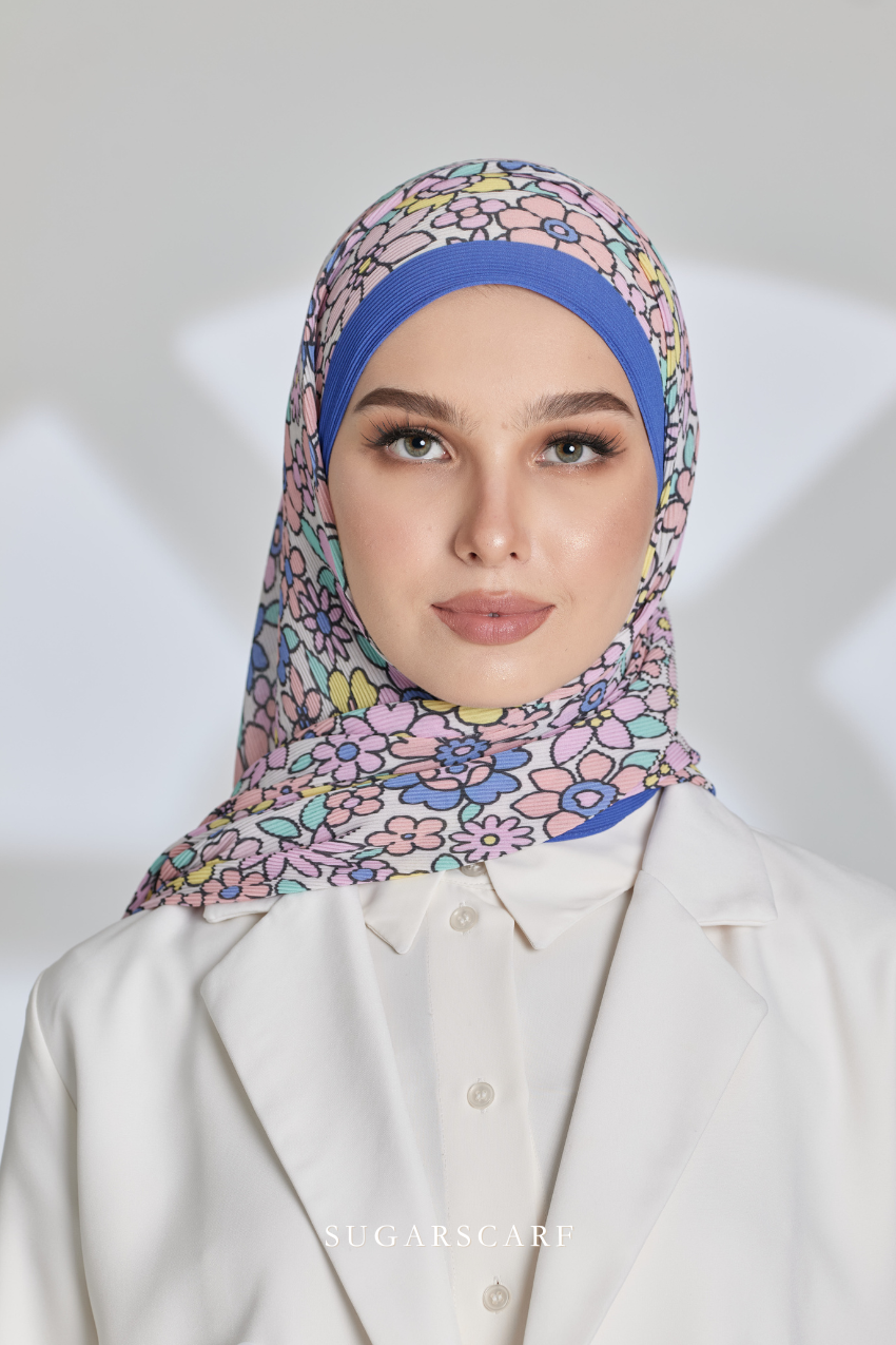 ( Full Wide Pleats Shawl ) Eid Flower Power ( FASHIONISTA )