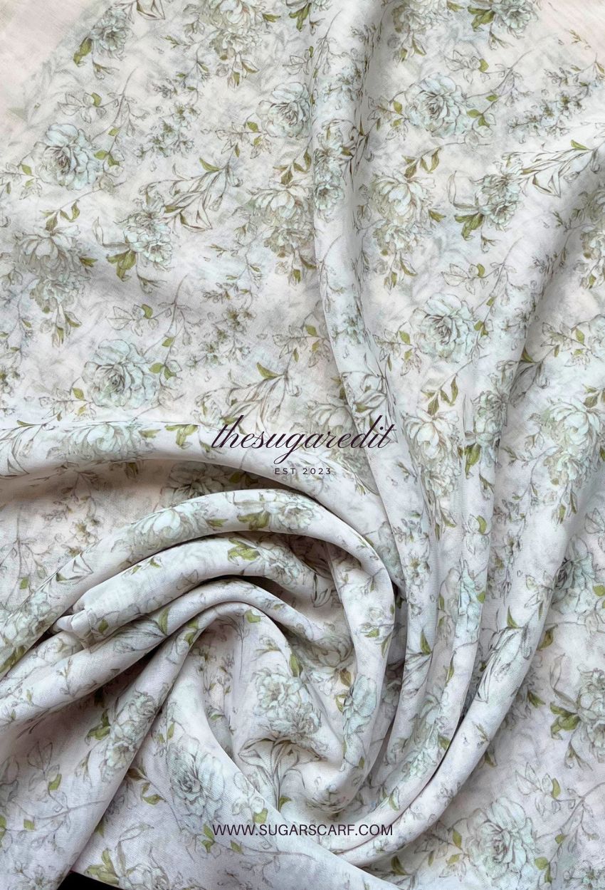 TSE BloomInvitation Japanese Cotton Voile Square - Marie (Ashy)