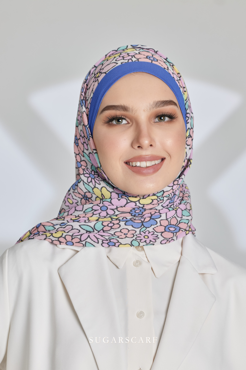 ( Full Wide Pleats Shawl ) Eid Flower Power ( FASHIONISTA )