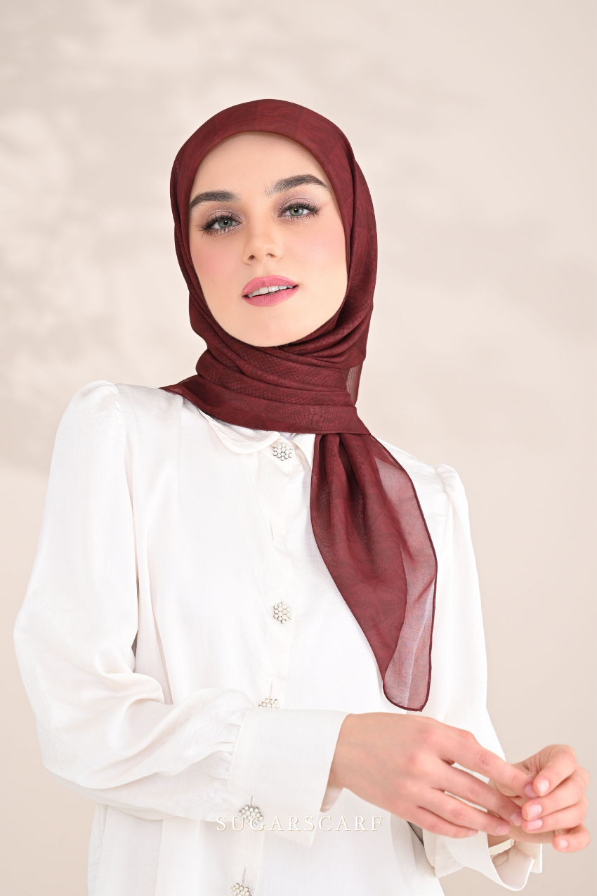 YES ( Square ) SSMonogramJP Voile in ( Classy Brown )