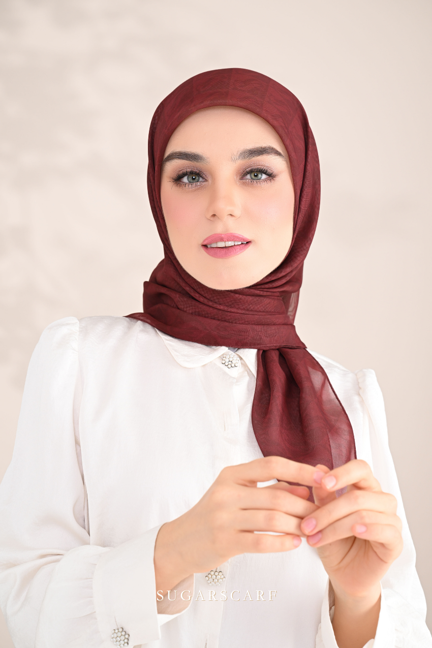 YES ( Square ) SSMonogramJP Voile in ( Classy Brown )