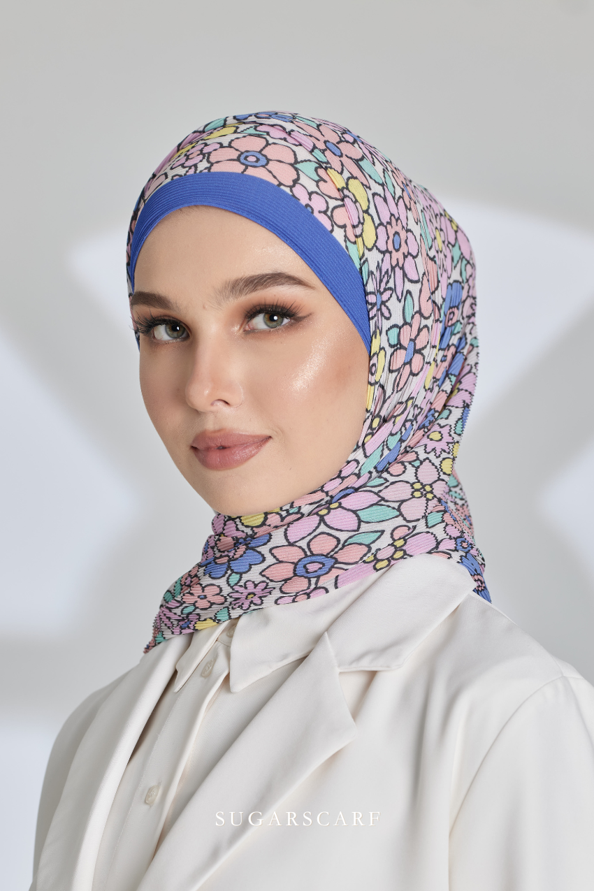 ( Full Wide Pleats Shawl ) Eid Flower Power ( FASHIONISTA )