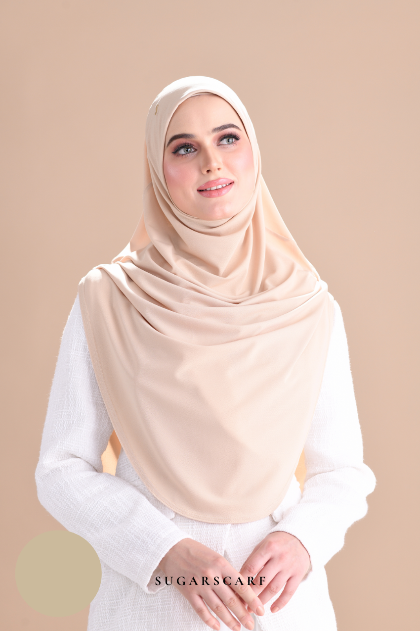 Iris Slip On Plain Hijab (Caramel)