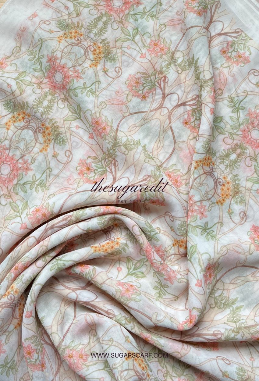 TSE BloomInvitation Japanese Cotton Voile Square - Louise