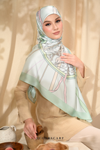 ( Square ) Classy Harmoni Mixed Satin Silk Scarf ( BOND )