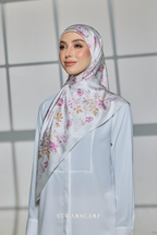 YES DEFECT ( Square ) Celeste Matte Satin Silk Scarf ( FORGIVENESS )