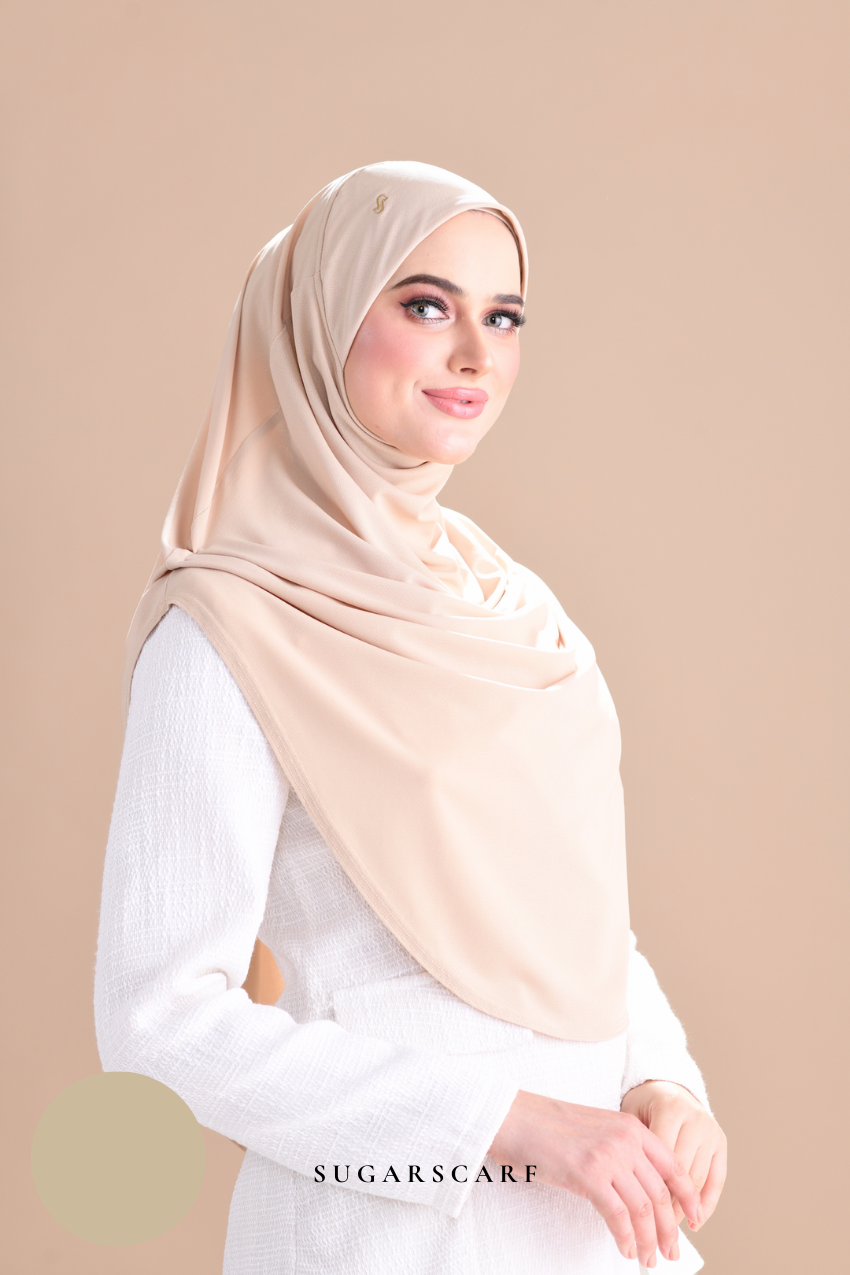 Iris Slip On Plain Hijab (Caramel)