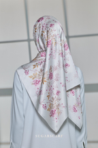 YES DEFECT ( Square ) Celeste Matte Satin Silk Scarf ( FORGIVENESS )