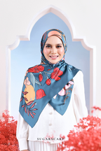 YES ( Square ) Garden of Hurrem Bloom Mixed Silk Satin Scarf ( HUVVA )