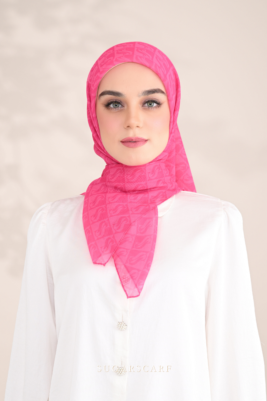 YES ( Square ) SSMonogramJP Voile in ( Pink Team )