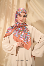( Square ) Classy Simpulan Mixed Satin Silk Scarf ( OPEN HOUSE )