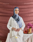 YES DEFECT ( Square ) Celeste In Mixed Silk Matte Satin ( Artsy )