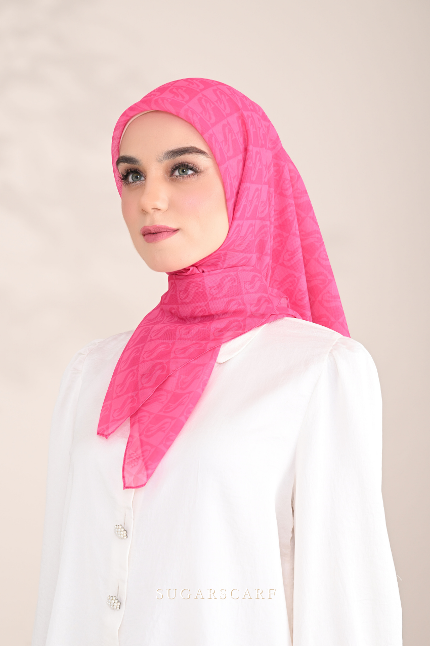 ( Square ) SSMonogramJP Voile in ( Pink Team )