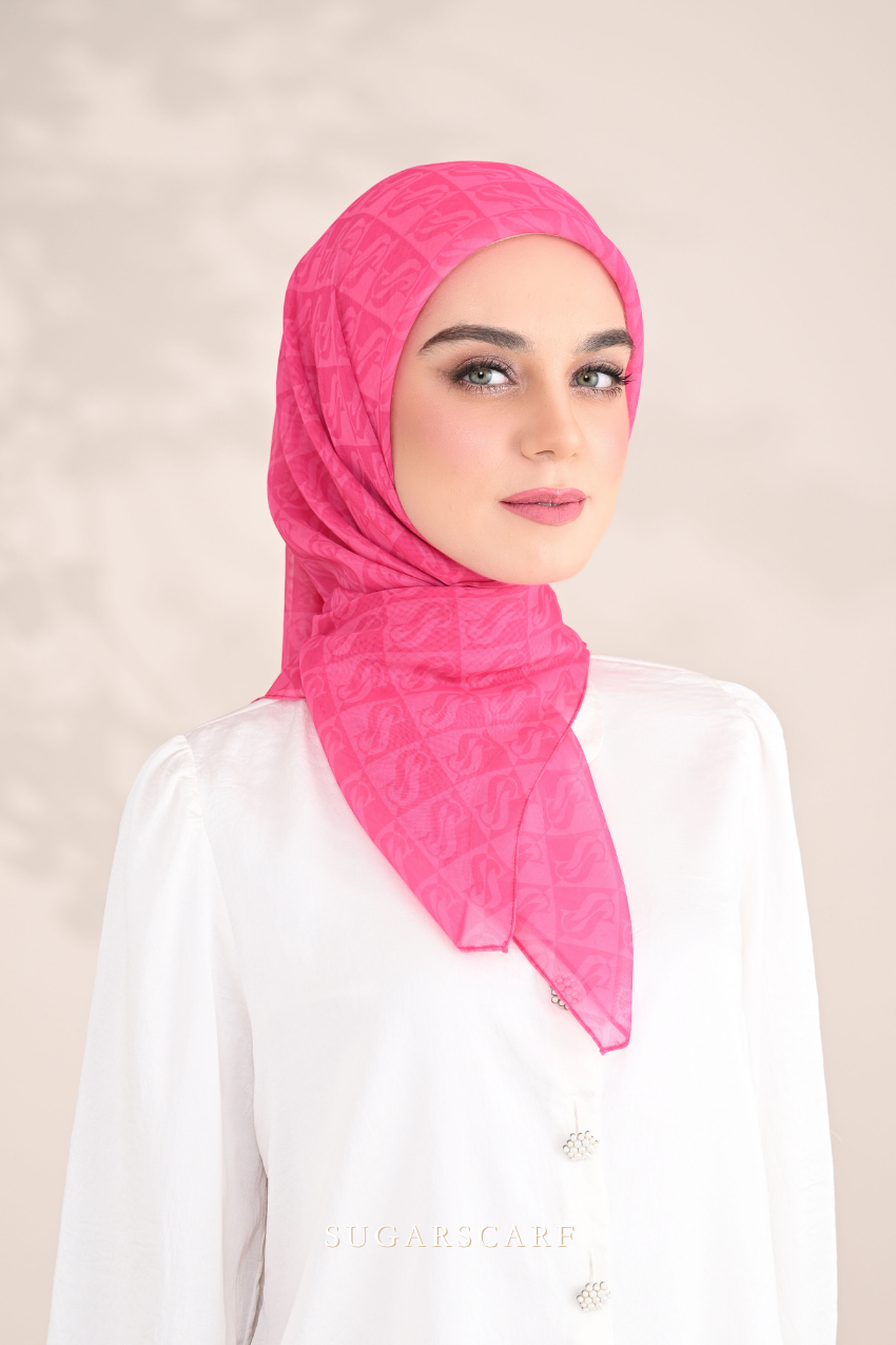 ( Square ) SSMonogramJP Voile in ( Pink Team )