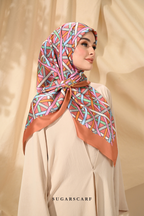 ( Square ) Classy Simpulan Mixed Satin Silk Scarf ( OPEN HOUSE )