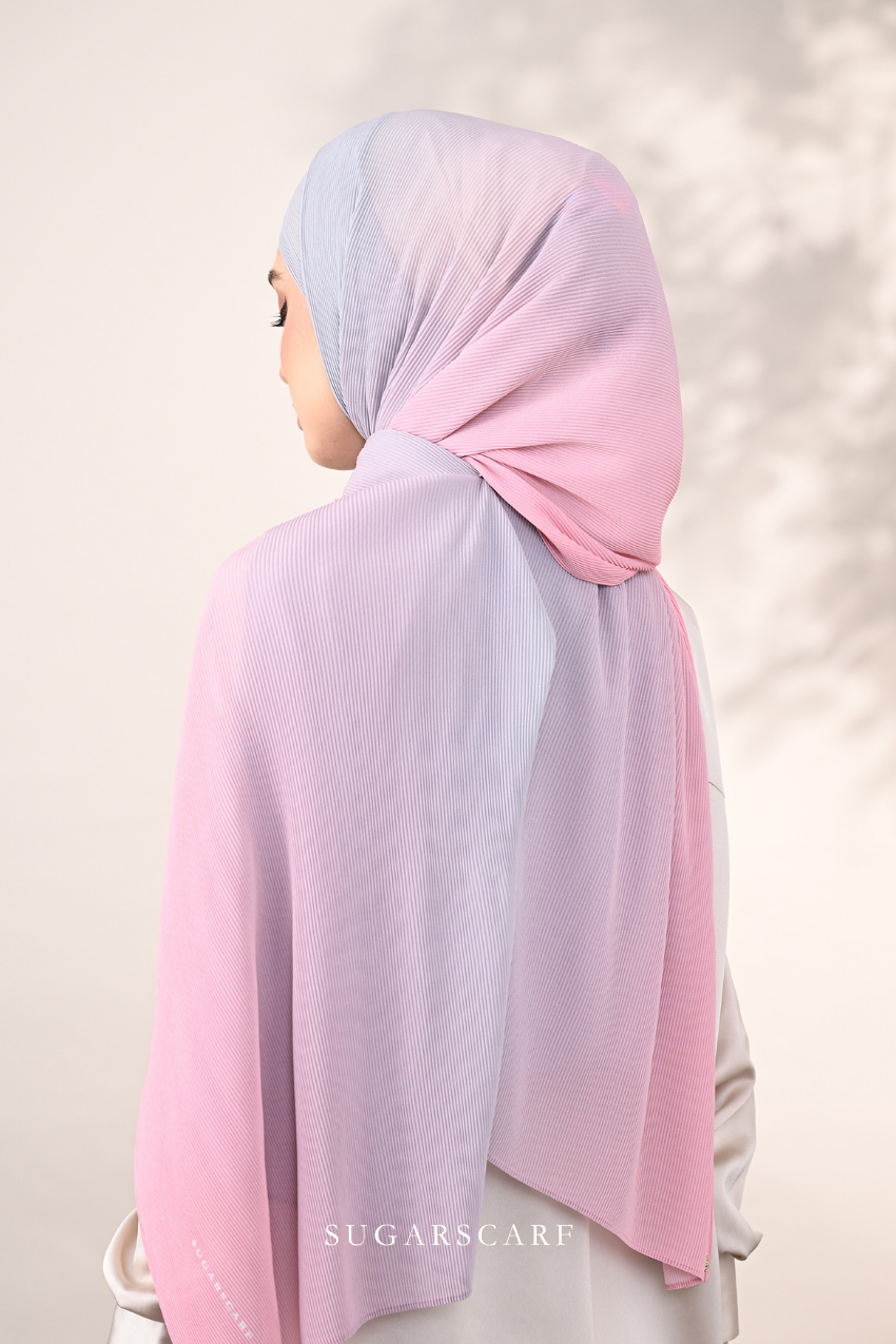 ( Full Wide Pleats Shawl ) Ombre ( So Cute )