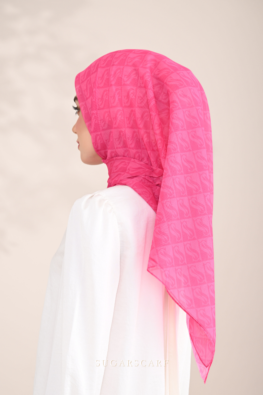 YES ( Square ) SSMonogramJP Voile in ( Pink Team )